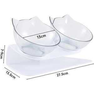 Double Bowl Slanted Cat Feeder by Livingandhome