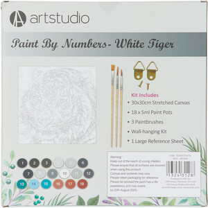 Art Studio Paint by Numbers - White Tiger by Art Studio