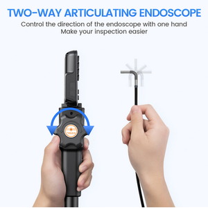 Handheld Articulating Endoscope Inspection Camera with 4.5 inch IPS LCD Screen - Black by UK Inspection Camera
