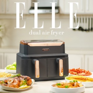 ELLE 9L Dual Air Fryer - Grey & Rose Gold / Double Air Fryer by GRS
