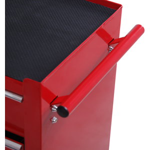 HOMCOM 5 Drawer Tool Trolley Lockable Steel Tool Chest on Wheels - Red by HOMCOM