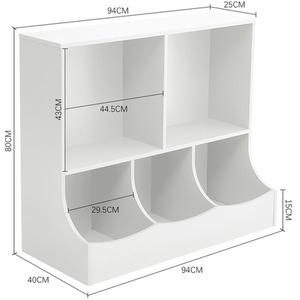 2-Tier Open Style Toy Storage Organizer with Bookcase by Livingandhome
