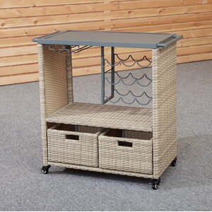 Cambridge Service Cart - Natural by Malay Deluxe