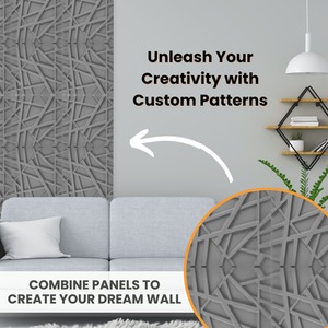 3D Wall Panels (50x50 cm) PVC Cladding Panel in Geometric Line Design by NOVECRAFTO