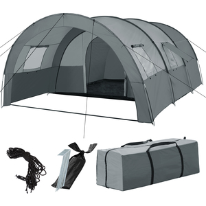 Tent Roskilde - 6 Person - Mixed Grey by tectake
