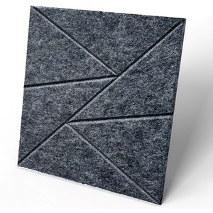 Set Of 12 Square Self Adhesive Acoustic Wall Panels Tiles - Dark Grey by Gr8 Home