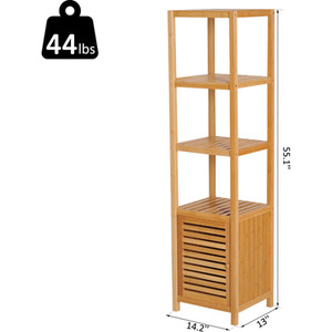 HOMCOM 140cm Bamboo Storage Unit - Natural Bamboo by HOMCOM
