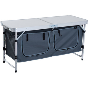 Outsunny Folding Picnic Table - Pebbles White by Outsunny