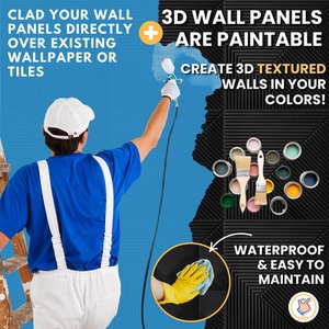 3D Wall Panels (50x50 cm) PVC Cladding Panel in Chevron Line Design by NOVECRAFTO
