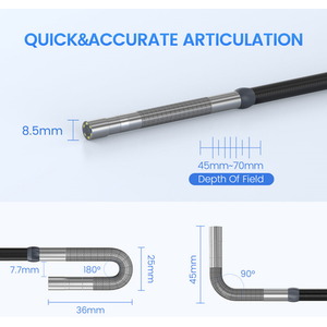 Handheld Articulating Endoscope Inspection Camera with 4.5 inch IPS LCD Screen - Black by UK Inspection Camera