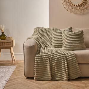 Faux Fur Thick Rib Throw by OHS