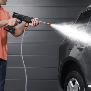 Electric Cordless Handheld Pressure Washer with 2 Batteries - Black by Livingandhome