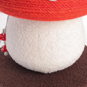 Sisal Mushroom Cat Scratching Post - Red by Livingandhome