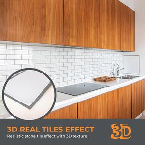 3D Glossy Backsplash Brick Tile Stickers - White / 6 by Walplus