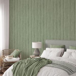 Painted Wood Panel Effect Wallpaper Wooden Planks - Green by Fine Decor