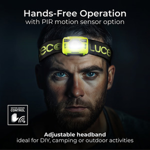Luceco Rechargeable Head Torch 3w 150lm - Green by Luceco