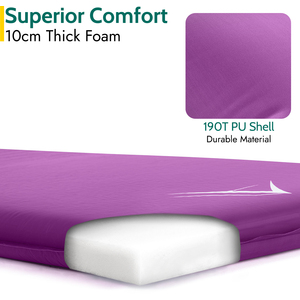 Extra Wide Single Self Inflate Mat 10cm - Purple by Trail