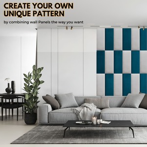 Velvet Wall Panels 4 Pack with Adhesive - Anti-Collision Wall Mounted Headboards - Blue by NOVECRAFTO