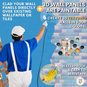 3D Wall Panels (96x48 cm) PVC Cladding Panel Subway Tile Pattern by NOVECRAFTO