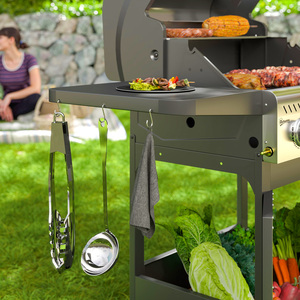 Outsunny 3 Burner Gas BBQ Trolley with See-through Lid - Black by Outsunny