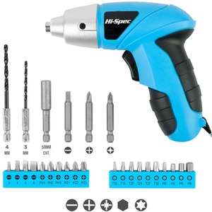 Electric Screwdriver Cordless 23 Drill Bit Set Blue - Blue