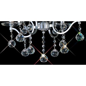 Zinta Ceiling Pendant Chandelier 4 Light Polished Chrome, Crystal - Polished Chrome