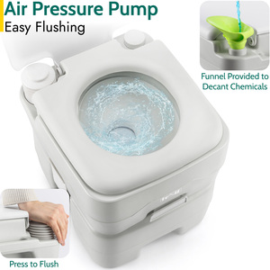 Portable Camping Flushable Toilet 20L - Grey by Trail