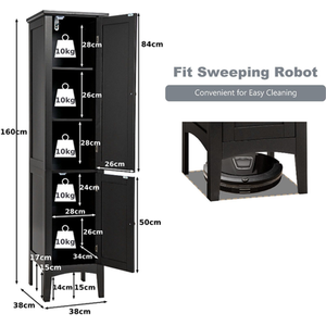 Bathroom Cabinet with 5-Tier Shelves - Black by Costway