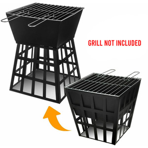 Fire Pit Log Patio Garden Heater - Black