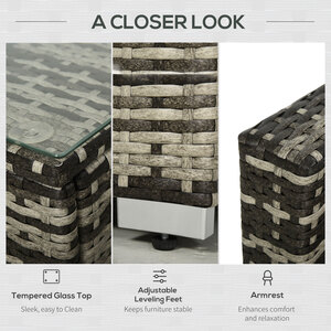 Outsunny 5 Pieces Rattan Sofa Set - Mixed Grey by Outsunny