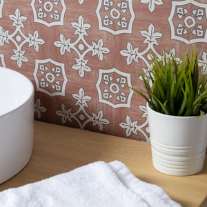 Quadrostyle PALMA IN RED EARTH Wall Tile and Furniture Vinyl Stickers by Quadrostyle