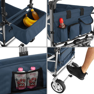 Foldable Garden Trolley with Carry Bag - Blue by tectake