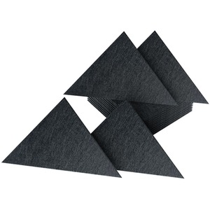 Set Of 24 Triangle Self Adhesive Acoustic Wall Panels Tiles - Black by Gr8 Home