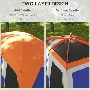Outsunny Camping Tent with Waterproof Rainfly Screen Panels by Outsunny
