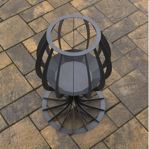 Wine Glass Fire Pit - Black by Laser Hut