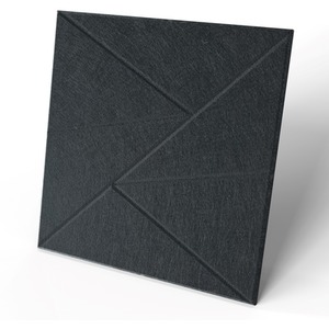 Set Of 12 Square Self Adhesive Acoustic Wall Panels Tiles - Black by Gr8 Home