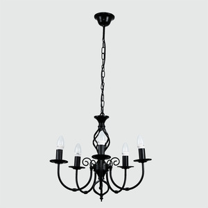 Memphis 5 Way Celling Light Chandelier - Black by ValueLights