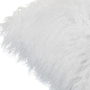Divante Mongolian Faux Fur Cushion - White by Divante