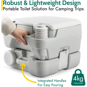 Portable Camping Flushable Toilet 10L - Grey by Trail