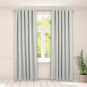 Geo Embossed Eyelet Blackout Curtains - Silver / 228cm by OHS