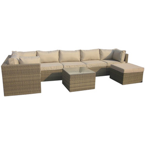 Rattan 7 Seater Modular Outdoor Garden Sofa - Nature by Furniture One