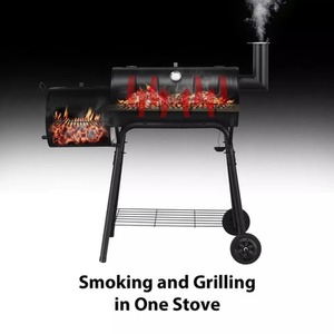 Outdoor Steel Charcoal Barbecue with Grill - Black by Wyld and Coco