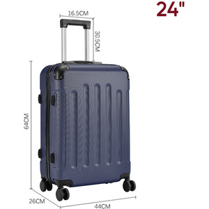 24'' Spinner Hardshell Suitcase with Combination Lock by Livingandhome