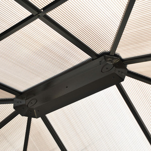 Outsunny 4.3 x 3.6m Patio Aluminium Gazebo Canopy Marquee Party Tent - Brownish black frame by Outsunny