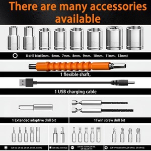 Electric Screwdriver Set Rechargeable DIY Tool Kit - Orange