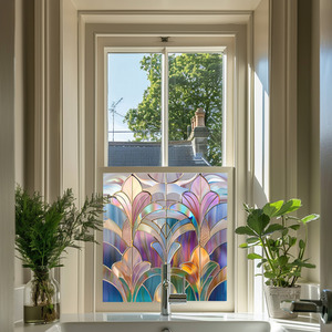 Gradara Art Deco Stained Glass Privacy Window Film by Creative Printing