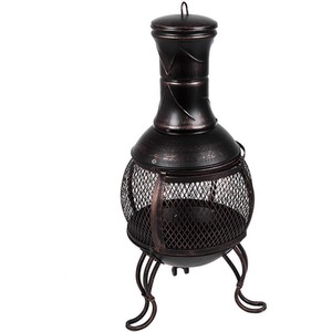 Steel Fire Pit Chiminea Patio Heater - Black