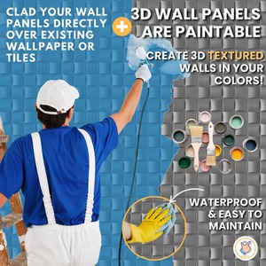 3D Wall Panels (50x50 cm) PVC Cladding Panel in Square Grid Lattice Design by NOVECRAFTO