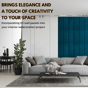 Velvet Wall Panels 4 Pack with Adhesive - Anti-Collision Wall Mounted Headboards - Blue by NOVECRAFTO