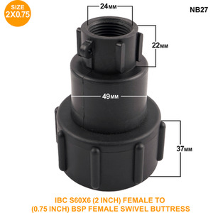 IBC S60x6 (2 inch) Female to (2 inch) BSP Female Swivel Buttress by DNA PACKAGING LTD